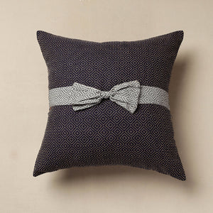 Brown - Jacquard Cotton Fabric Cushion Cover (16 x 16 in)