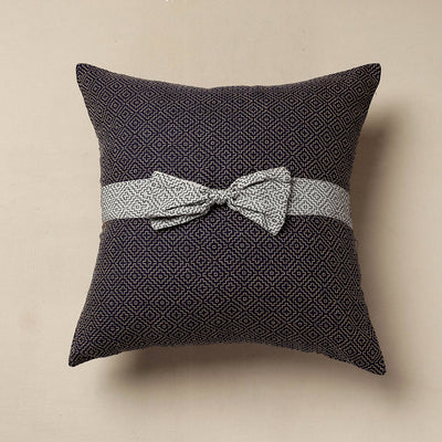Brown - Jacquard Cotton Fabric Cushion Cover (16 x 16 in)