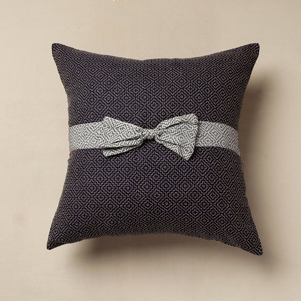 Brown - Jacquard Cotton Fabric Cushion Cover (16 x 16 in)
