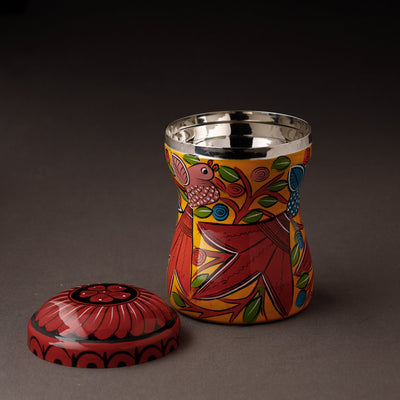 Bengal Patua Handpainted Stainless Steel Multi Utility Container