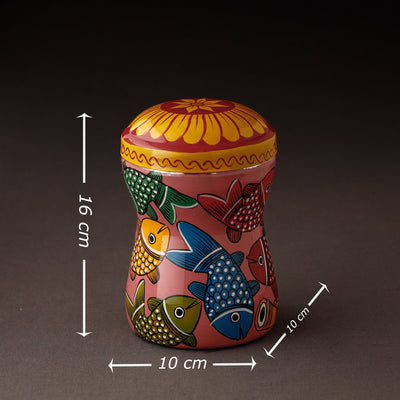 Bengal Patua Handpainted Stainless Steel Multi Utility Container