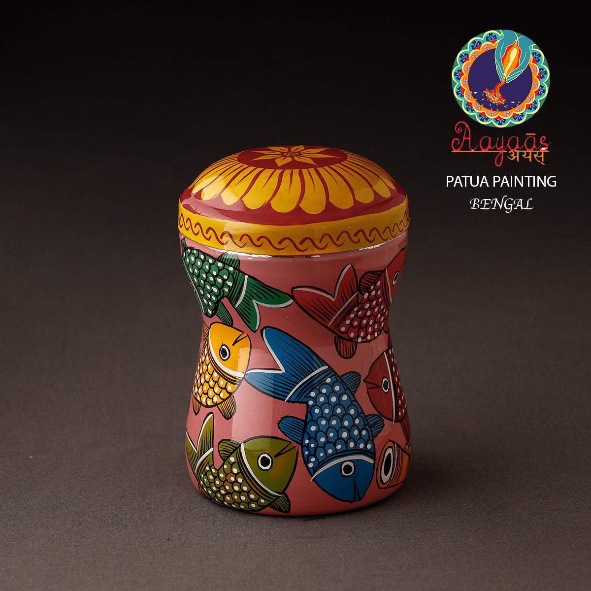 Bengal Patua Handpainted Stainless Steel Multi Utility Container