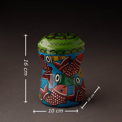 Bengal Patua Handpainted Stainless Steel Multi Utility Container
