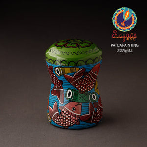 Bengal Patua Handpainted Stainless Steel Multi Utility Container
