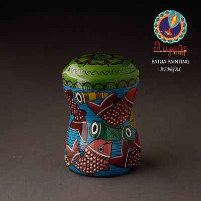 Bengal Patua Handpainted Stainless Steel Multi Utility Container