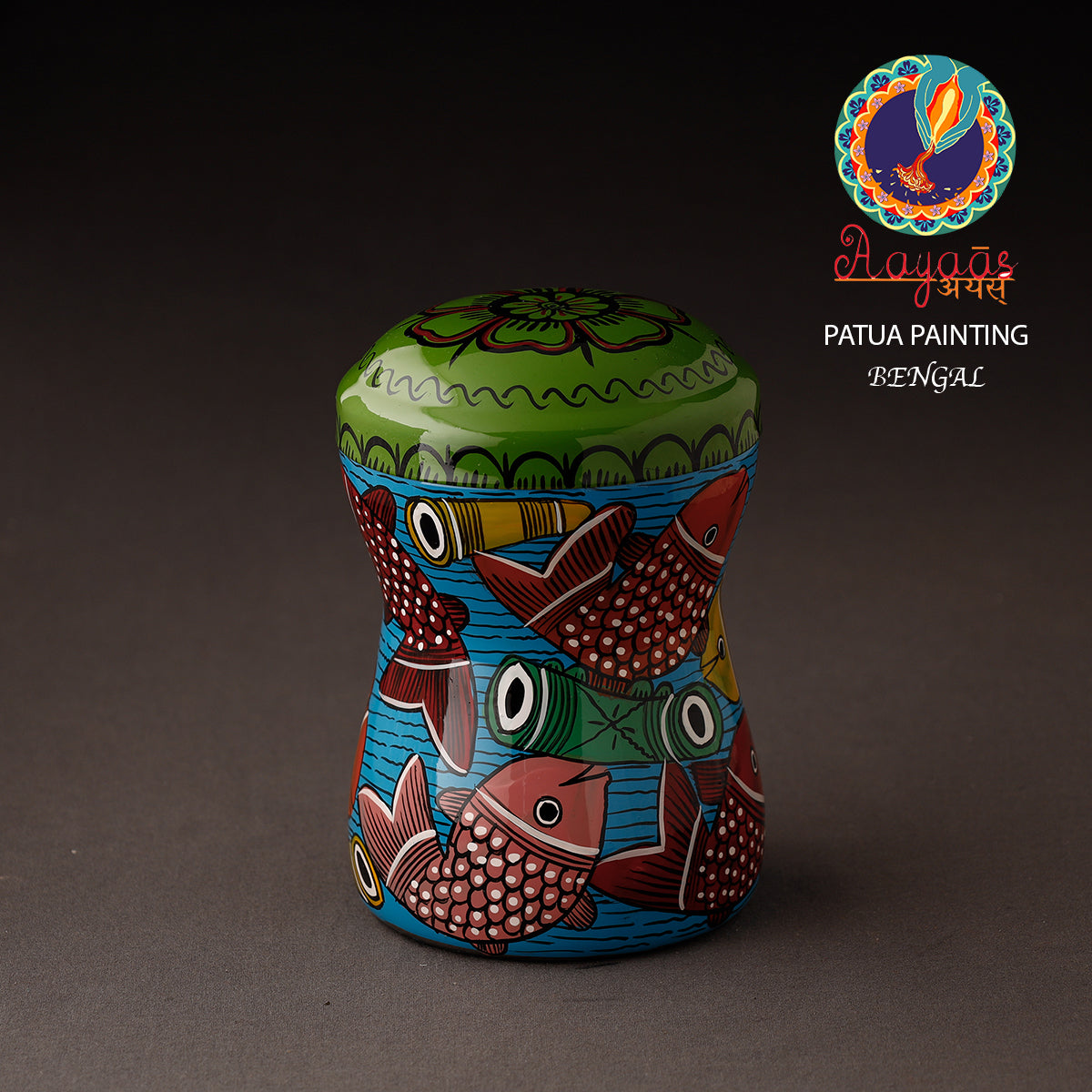 Bengal Patua Handpainted Stainless Steel Multi Utility Container