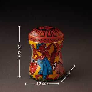 Bengal Patua Handpainted Stainless Steel Multi Utility Container