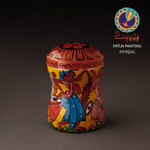 Bengal Patua Handpainted Stainless Steel Multi Utility Container