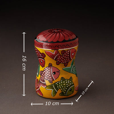 Bengal Patua Handpainted Stainless Steel Multi Utility Container