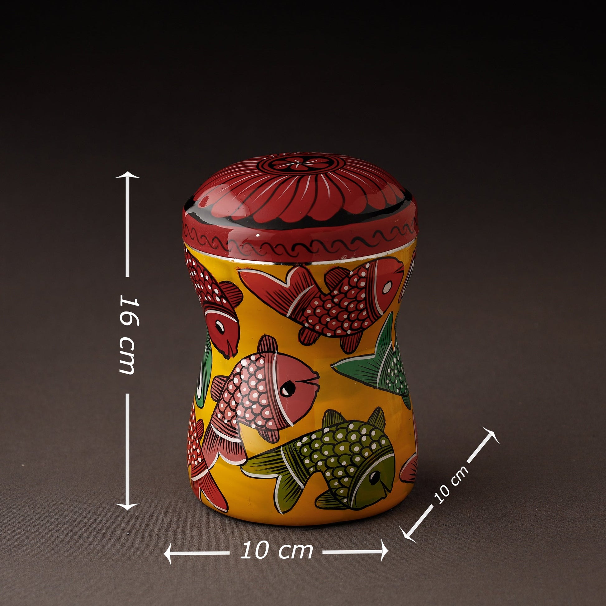 Bengal Patua Handpainted Stainless Steel Multi Utility Container