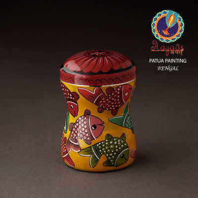 Bengal Patua Handpainted Stainless Steel Multi Utility Container