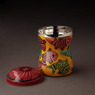 Bengal Patua Handpainted Stainless Steel Multi Utility Container