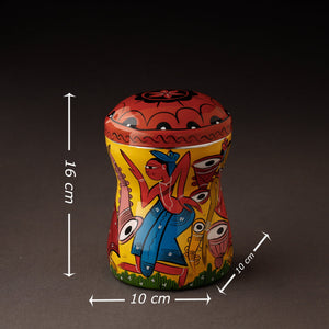 Bengal Patua Handpainted Stainless Steel Multi Utility Container
