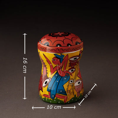 Bengal Patua Handpainted Stainless Steel Multi Utility Container