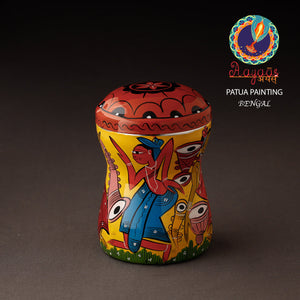 Bengal Patua Handpainted Stainless Steel Multi Utility Container