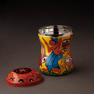 Bengal Patua Handpainted Stainless Steel Multi Utility Container