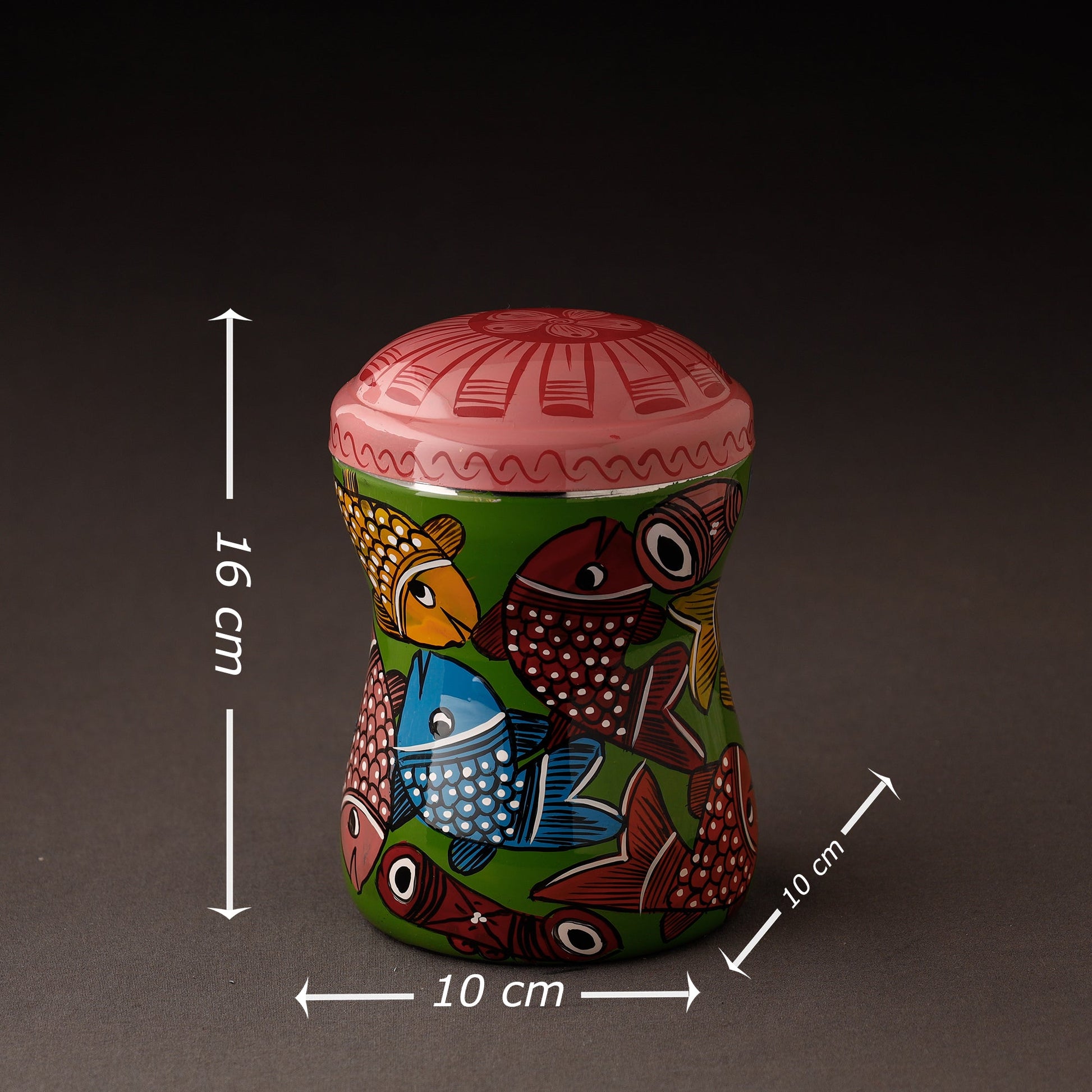Bengal Patua Handpainted Stainless Steel Multi Utility Container