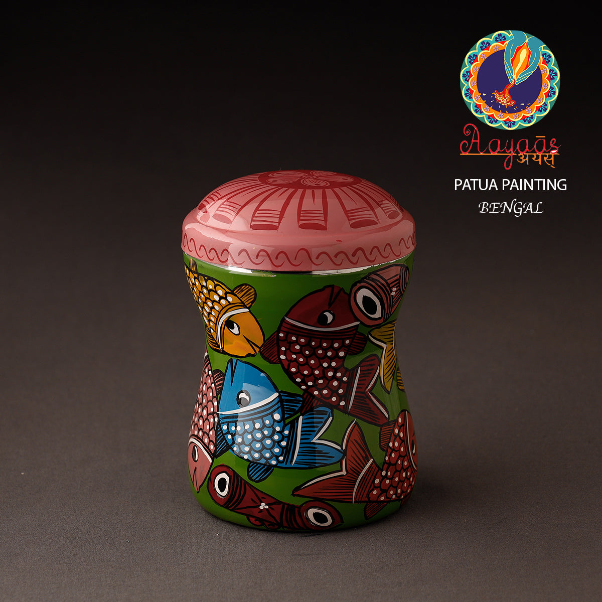Bengal Patua Handpainted Stainless Steel Multi Utility Container