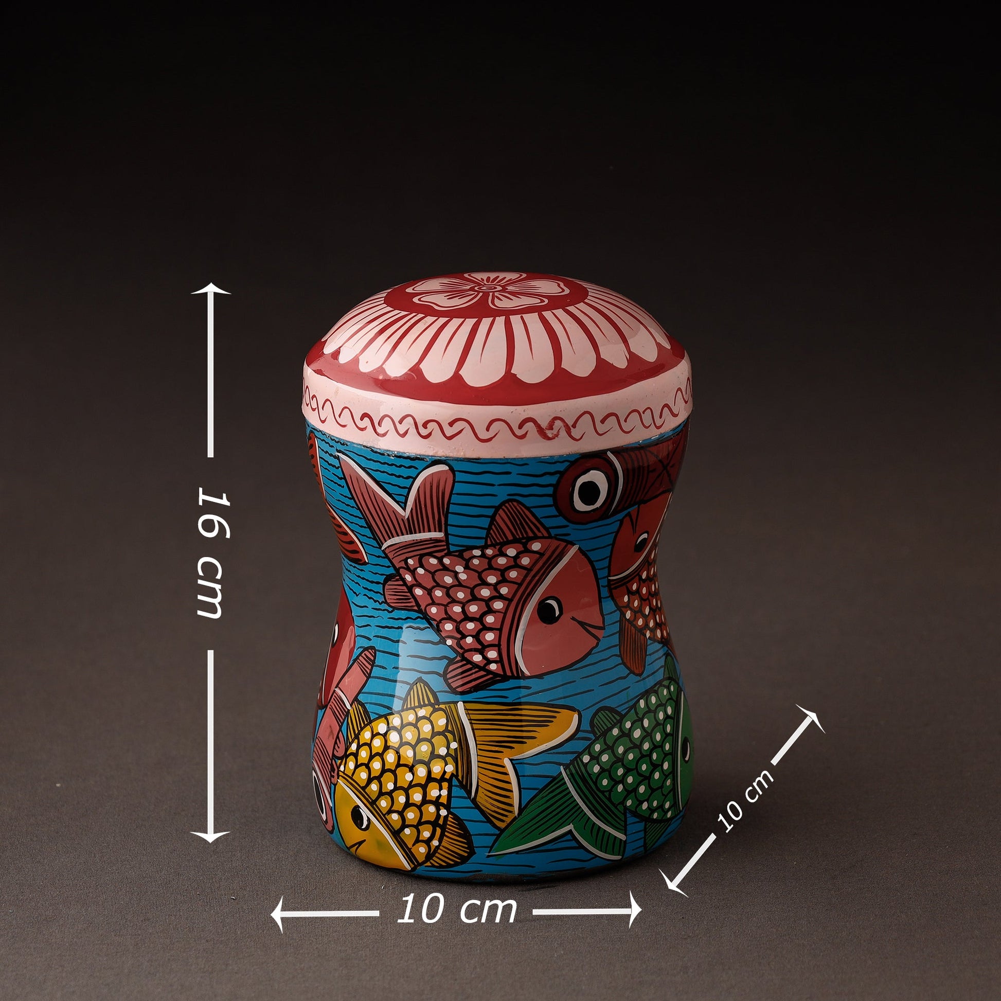 Bengal Patua Handpainted Stainless Steel Multi Utility Container