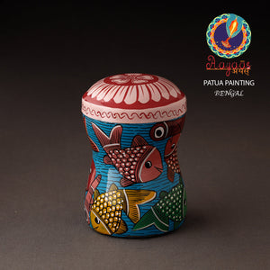 Bengal Patua Handpainted Stainless Steel Multi Utility Container