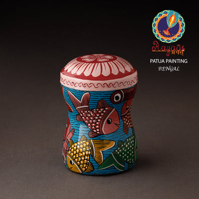 Bengal Patua Handpainted Stainless Steel Multi Utility Container