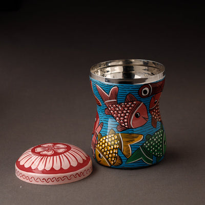 Bengal Patua Handpainted Stainless Steel Multi Utility Container