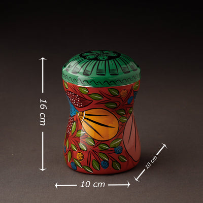 Bengal Patua Handpainted Stainless Steel Multi Utility Container