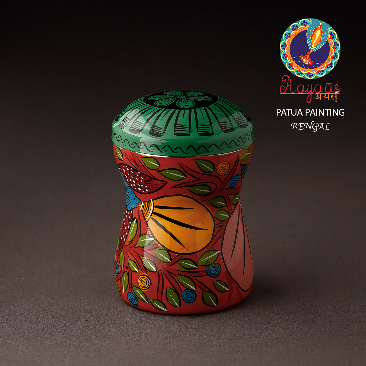 Bengal Patua Handpainted Stainless Steel Multi Utility Container