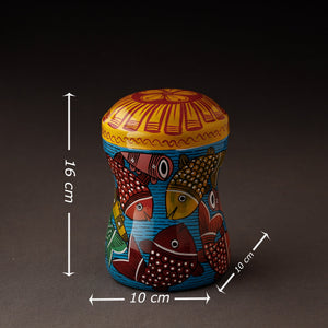 Bengal Patua Handpainted Stainless Steel Multi Utility Container