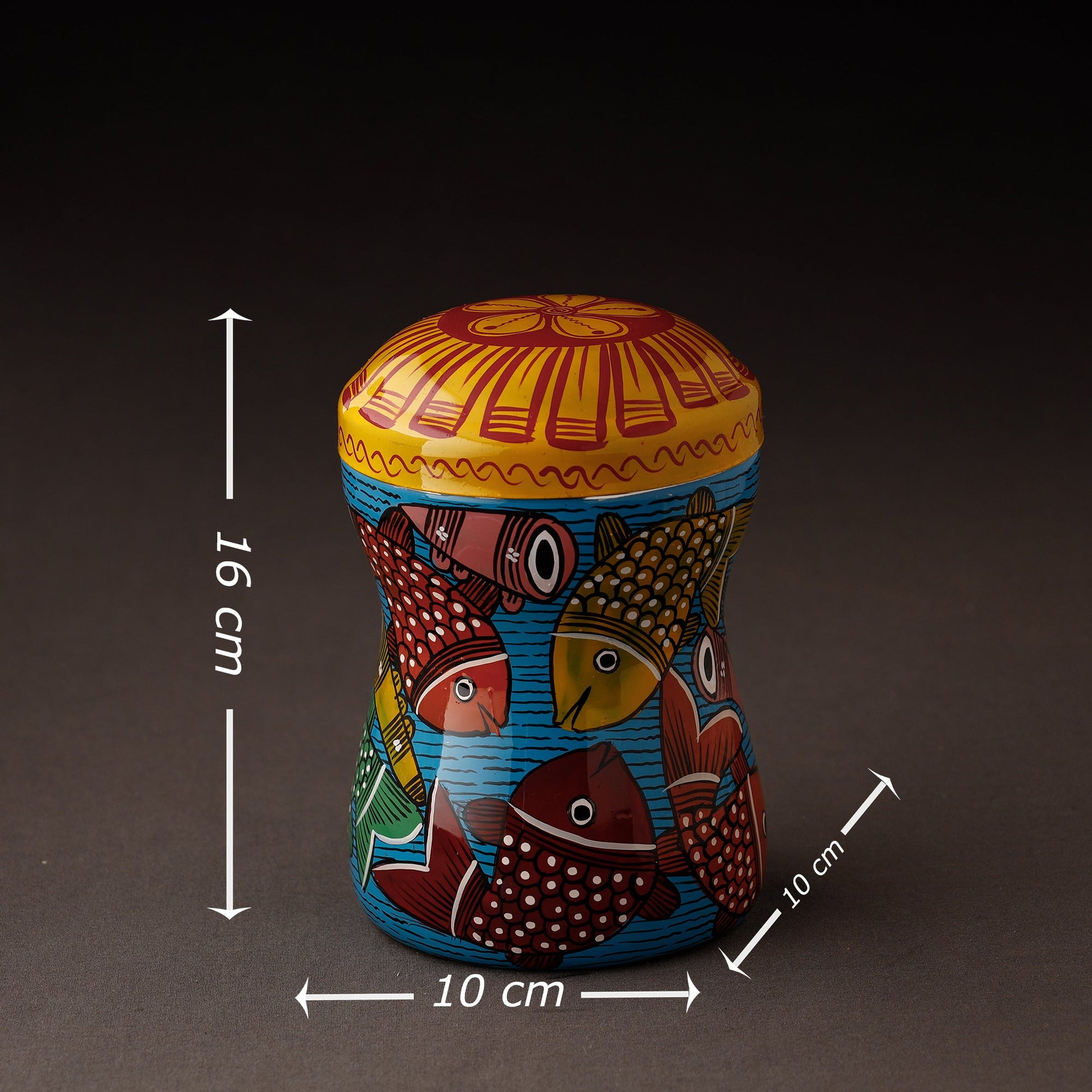 Bengal Patua Handpainted Stainless Steel Multi Utility Container