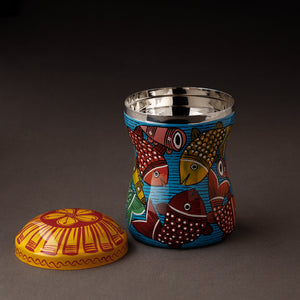 Bengal Patua Handpainted Stainless Steel Multi Utility Container