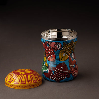 Bengal Patua Handpainted Stainless Steel Multi Utility Container