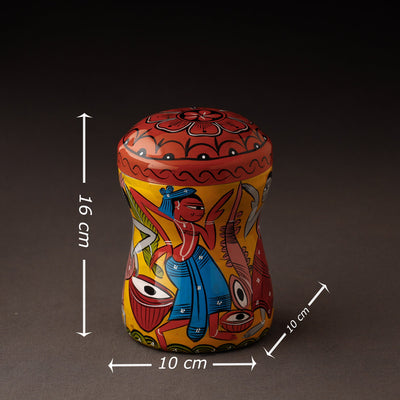 Bengal Patua Handpainted Stainless Steel Multi Utility Container