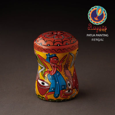 Bengal Patua Handpainted Stainless Steel Multi Utility Container