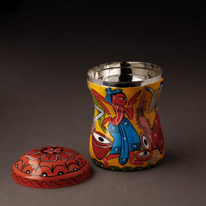 Bengal Patua Handpainted Stainless Steel Multi Utility Container