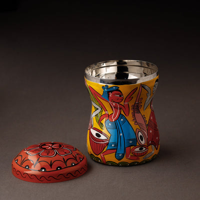 Bengal Patua Handpainted Stainless Steel Multi Utility Container