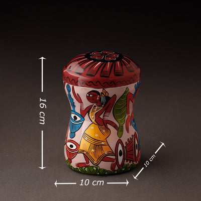 Bengal Patua Handpainted Stainless Steel Multi Utility Container