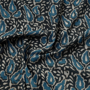 Black - Pipad Block Printed Cotton Fabric