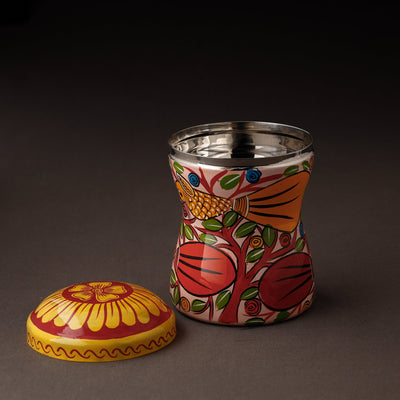 Bengal Patua Handpainted Stainless Steel Multi Utility Container