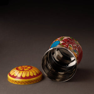 Bengal Patua Handpainted Stainless Steel Multi Utility Container