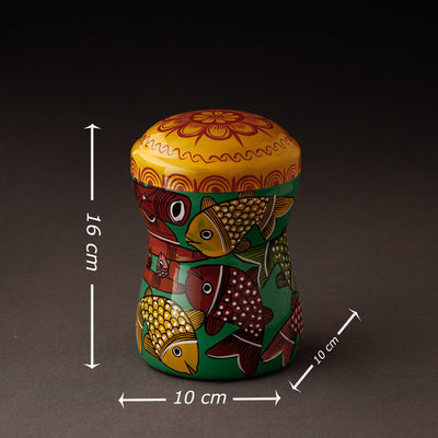 Bengal Patua Handpainted Stainless Steel Multi Utility Container