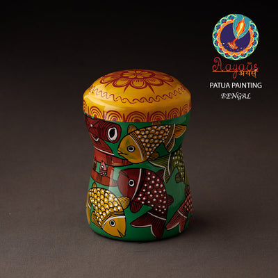 Bengal Patua Handpainted Stainless Steel Multi Utility Container