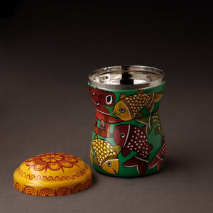 Bengal Patua Handpainted Stainless Steel Multi Utility Container