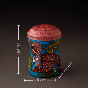 Bengal Patua Handpainted Stainless Steel Multi Utility Container