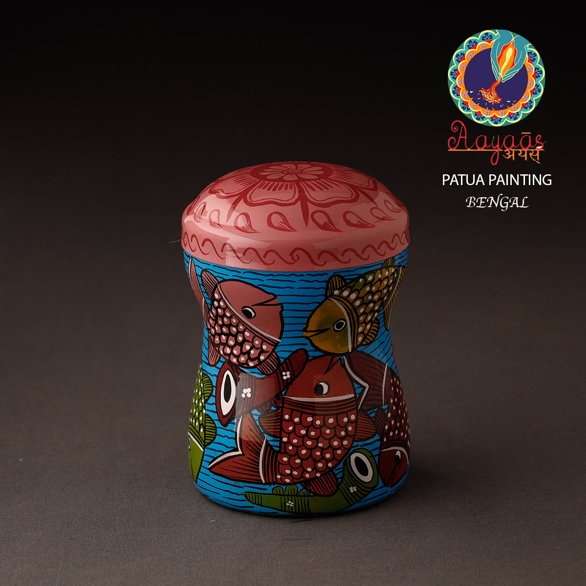Bengal Patua Handpainted Stainless Steel Multi Utility Container
