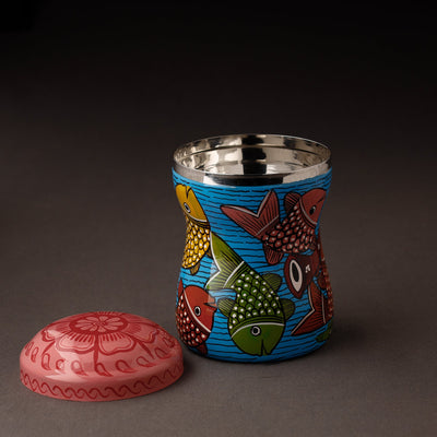 Bengal Patua Handpainted Stainless Steel Multi Utility Container