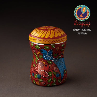Bengal Patua Handpainted Stainless Steel Multi Utility Container