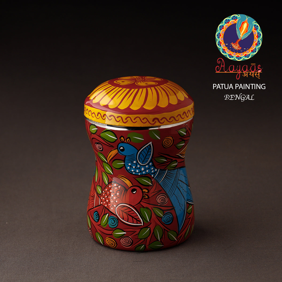 Bengal Patua Handpainted Stainless Steel Multi Utility Container