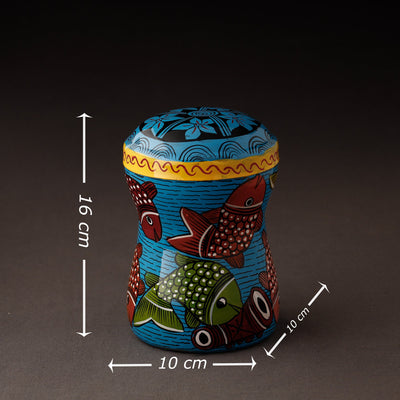 Bengal Patua Handpainted Stainless Steel Multi Utility Container