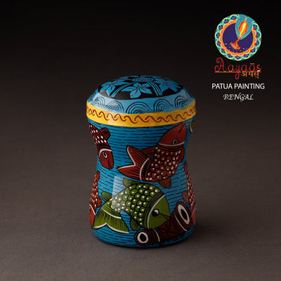 Bengal Patua Handpainted Stainless Steel Multi Utility Container